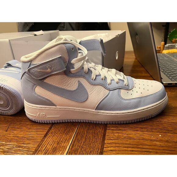 Nike Air Force 1 Mid Custom Nike By Beth Blue White Men’s 12 main image 7